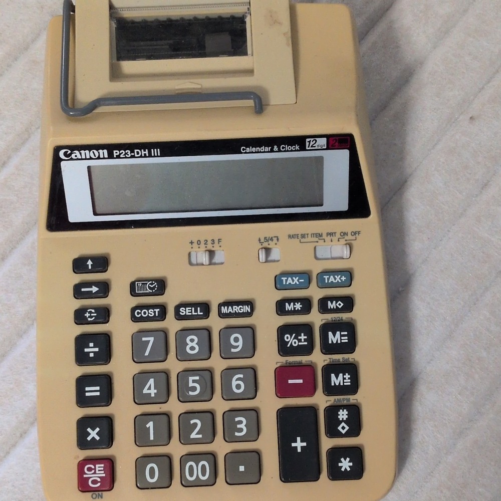 Canon P23-DH III Desktop Printing Calculator Calendar & Clock - Picture 2 of 6